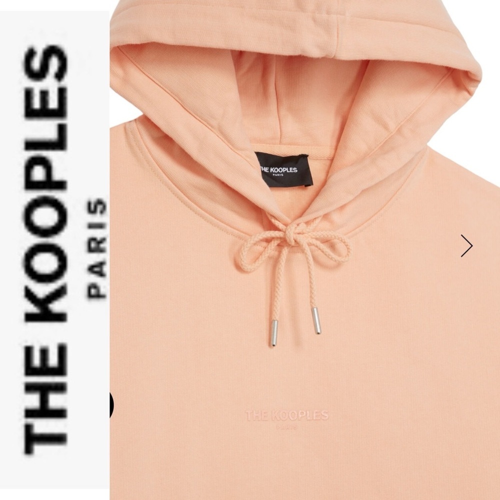 NWT The Kooples Coral Logo Hoodie Sweatshirt L Unisex
